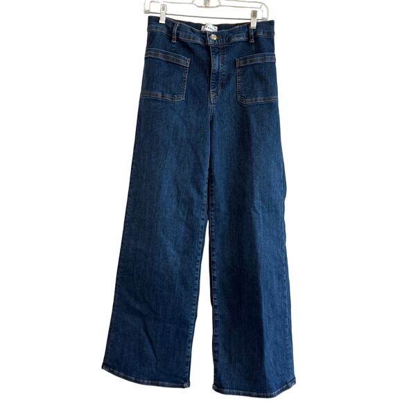 FRAME Le Slim Palazzo Bardot Pocket Jeans Cursive - Picture 8 of 15